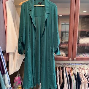 Torrid Long Crepe Jacket Kelly Green Size 3